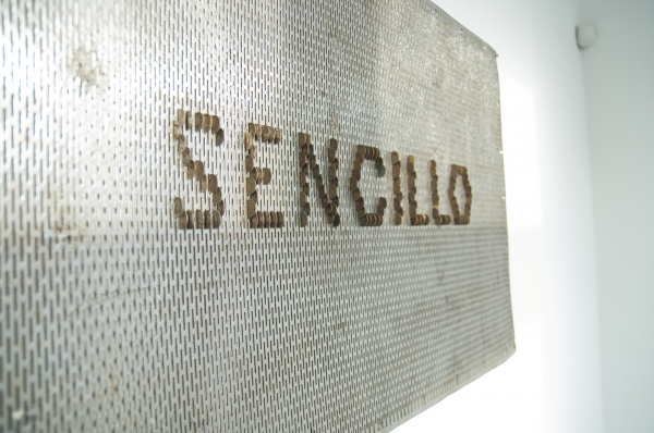 sencillocoins and stainless steel 110cm x 80cm